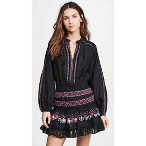 MISA Los Angeles Manuela Ruffle Mini Dress Black